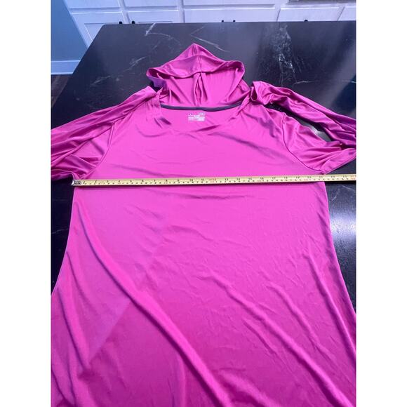 Under Armour heatgear semi-fitted Fuschia hooded shirt XL - Picture 8 of 9